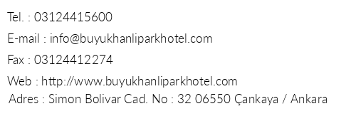 Bykhanl Park Hotel & Residence telefon numaralar, faks, e-mail, posta adresi ve iletiim bilgileri